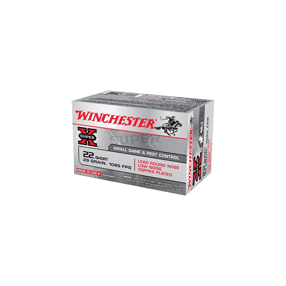 winchester ammo x22s super x 22short 29gr lead round nose low noise copper plated 50 per box/100 case Winchester Ammo X22S Super X 22Short 29gr Lead Round Nose Low Noise Copper Plated 50 Per Sports South item 65118