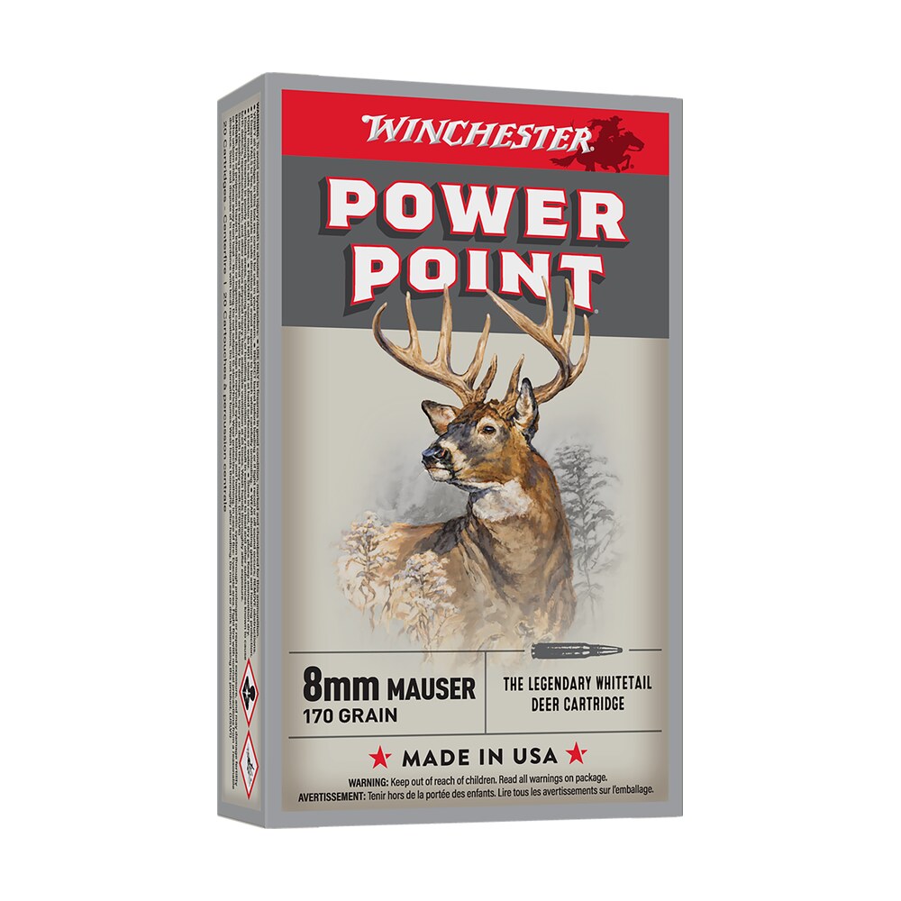 winchester ammo x8mm power point 8mmmauser 170gr 20 per box/10 case Winchester Ammo X8MM Power-Point 8mmMauser 170gr 20 Per Box/10 Case Sports South item 65210