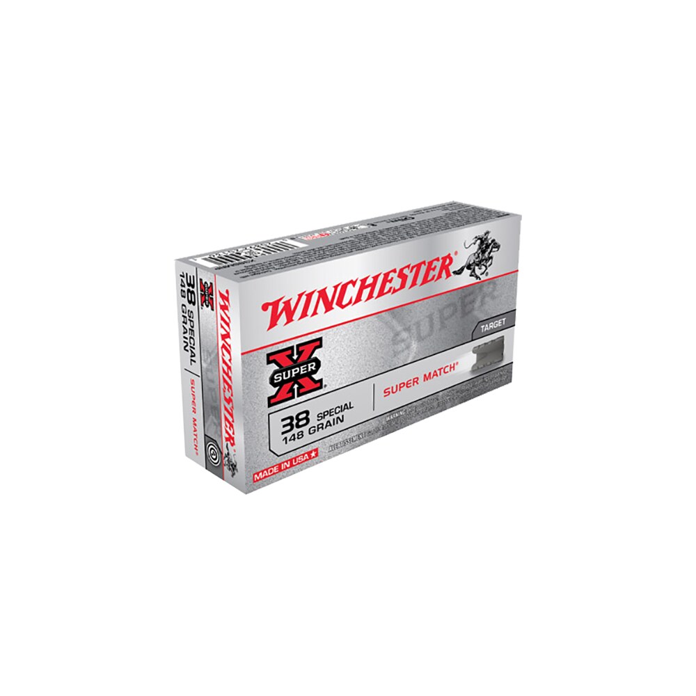 winchester ammo x38smrp super x 38special 148gr super match lead semi wadcutter 50 per box/10 case Winchester Ammo X38SMRP Super X 38Special 148gr Super Match Lead Semi Wadcutter 50 Per Box/10 Sports South item 65268