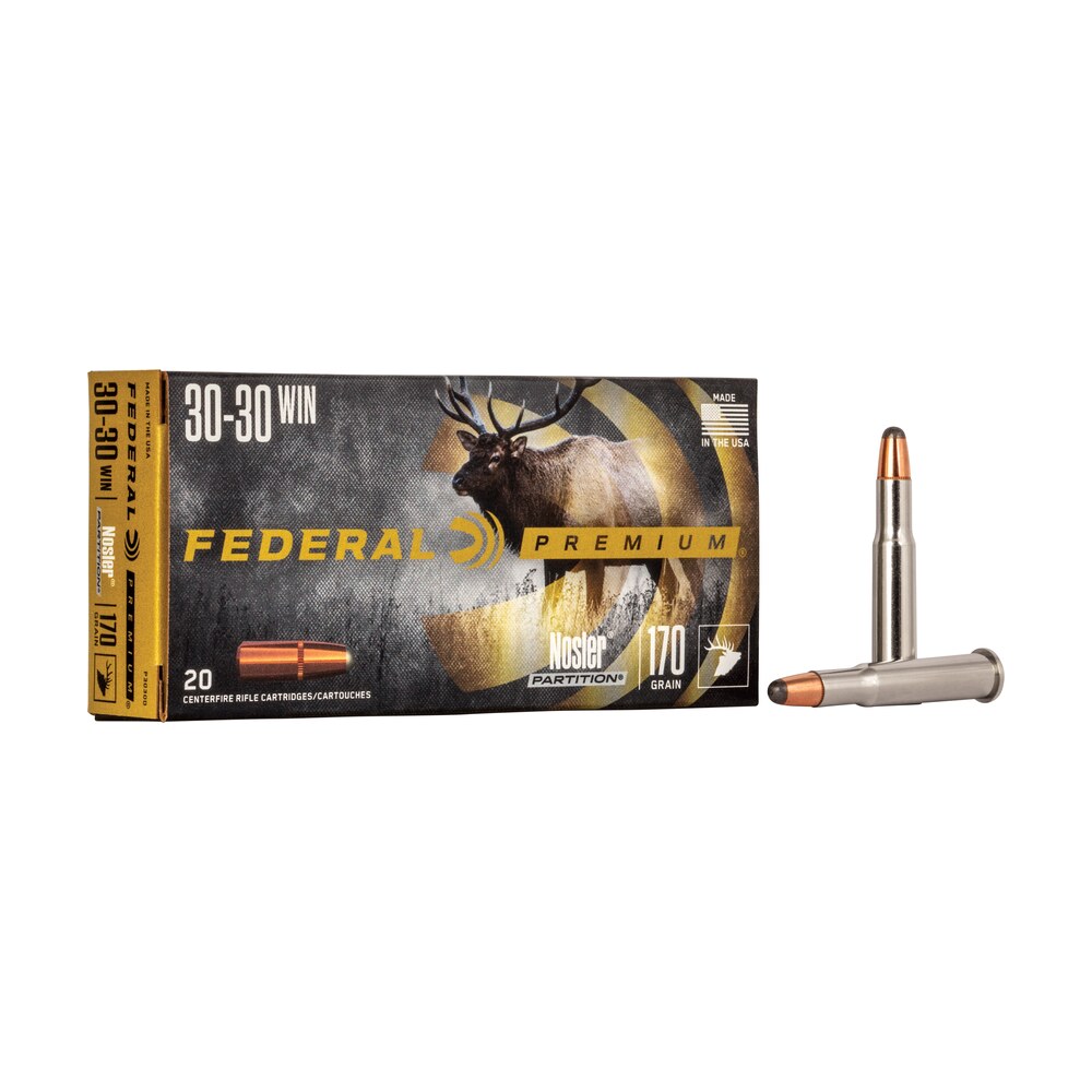 federal p3030d premium 30 30win 170gr nosler partition 20 per box/10 case Federal P3030D Premium 30-30Win 170gr Nosler Partition 20 Per Box/10 Case Sports South item 65545