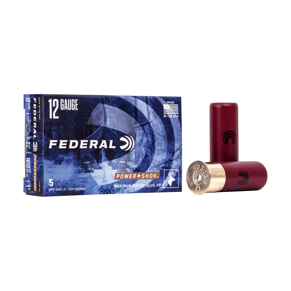 federal f127rs power shok shotshell 12gauge 2.75" 1oz rifledslug shot 5 per box/50 case Federal F127RS Power-Shok Shotshell 12Gauge 2.75" 1oz RifledSlug Shot 5 Per Box/50 Case Sports South item 65641