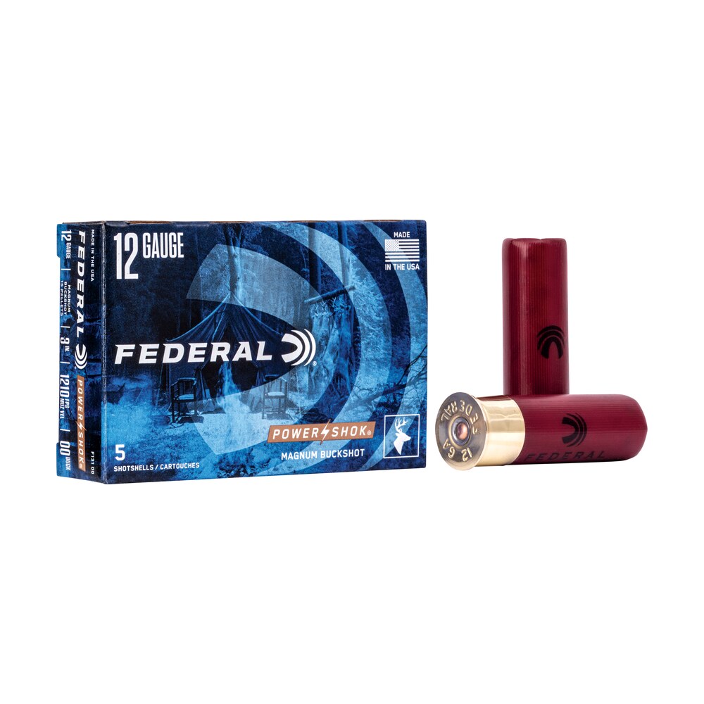 federal f13100 power shok magnum 12gauge 3" 1 7/8oz 00buckshot 5 per box/50 case Federal F13100 Power-Shok Magnum 12Gauge 3" 1 7/8oz 00BuckShot 5 Per Box/50 Case Sports South item 65648