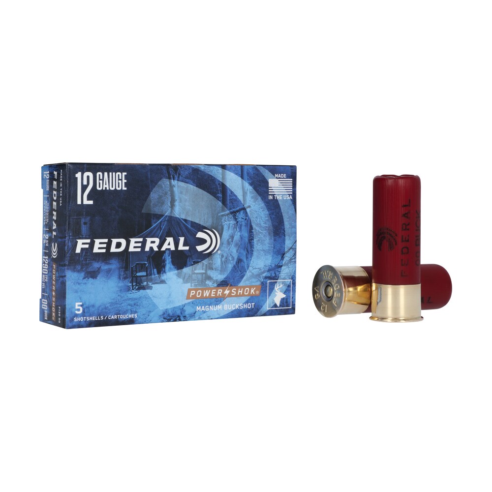 federal f13000 power shok magnum 12gauge 2.75" 12pellets 1 7/16oz 00buckshot 5 per box/50 case Federal F13000 Power-Shok Magnum 12Gauge 2.75" 12Pellets 1 7/16oz 00BuckShot 5 Per Box/50 Case Sports South item 65652