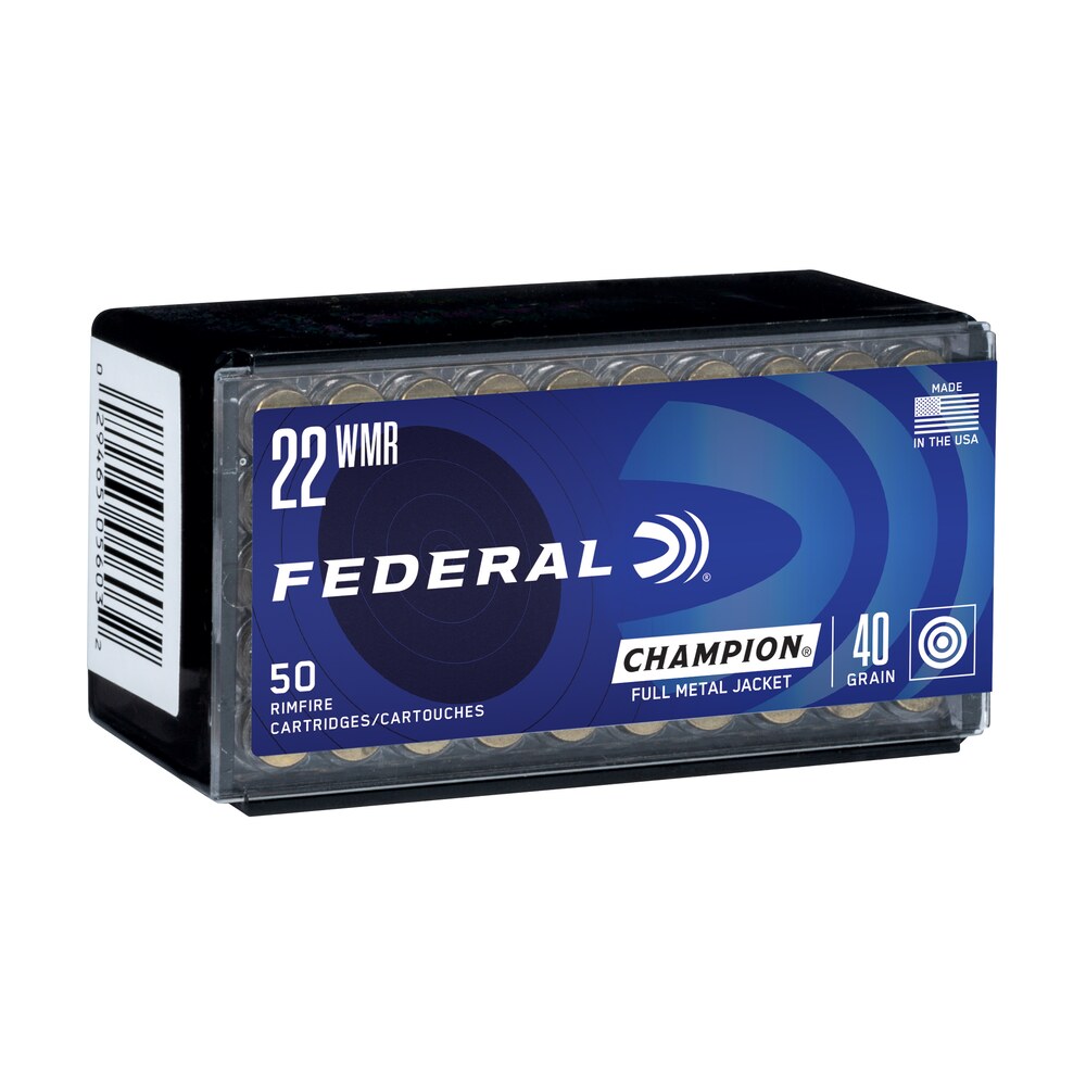 federal 737 champion training rimfire 22wmr 40gr full metal jacket 50 per box/60 case Federal 737 Champion Training Rimfire 22WMR 40gr Full Metal Jacket 50 Per Box/60 Case Sports South item 65672