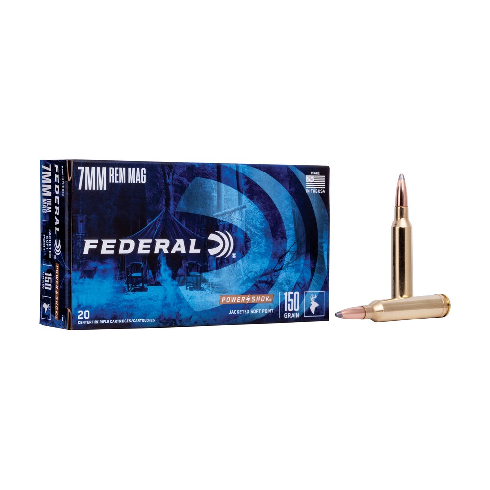 federal 7ra power shok 7mmremmag 150gr jacketed soft point 20 per box/10 case Federal 7RA Power-Shok 7mmRemMag 150gr Jacketed Soft Point 20 Per Box/10 Case Sports South item 65740