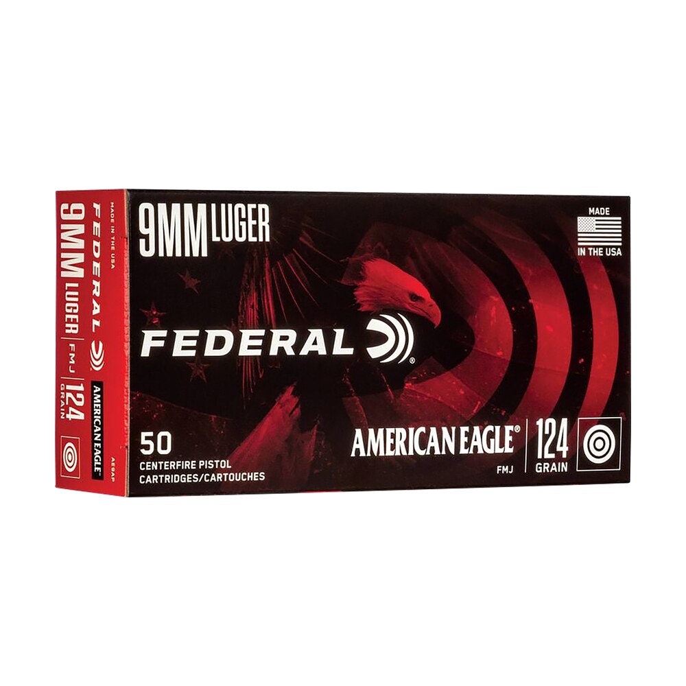 federal ae9ap american eagle handgun 9mmluger 124gr full metal jacket 50 per box/20 case Federal AE9AP American Eagle Handgun 9mmLuger 124gr Full Metal Jacket 50 Per Box/20 Case Sports South item 65773