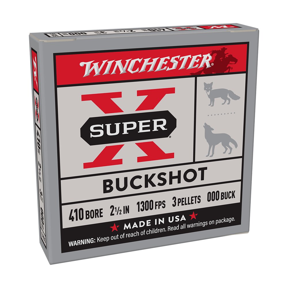 winchester ammo xb41000 super x 410gauge 2.50" 3pellets 000buck shot 5 per box/50 case Winchester Ammo XB41000 Super X 410Gauge 2.50" 3Pellets 000Buck Shot 5 Per Box/50 Case Sports South item 65826