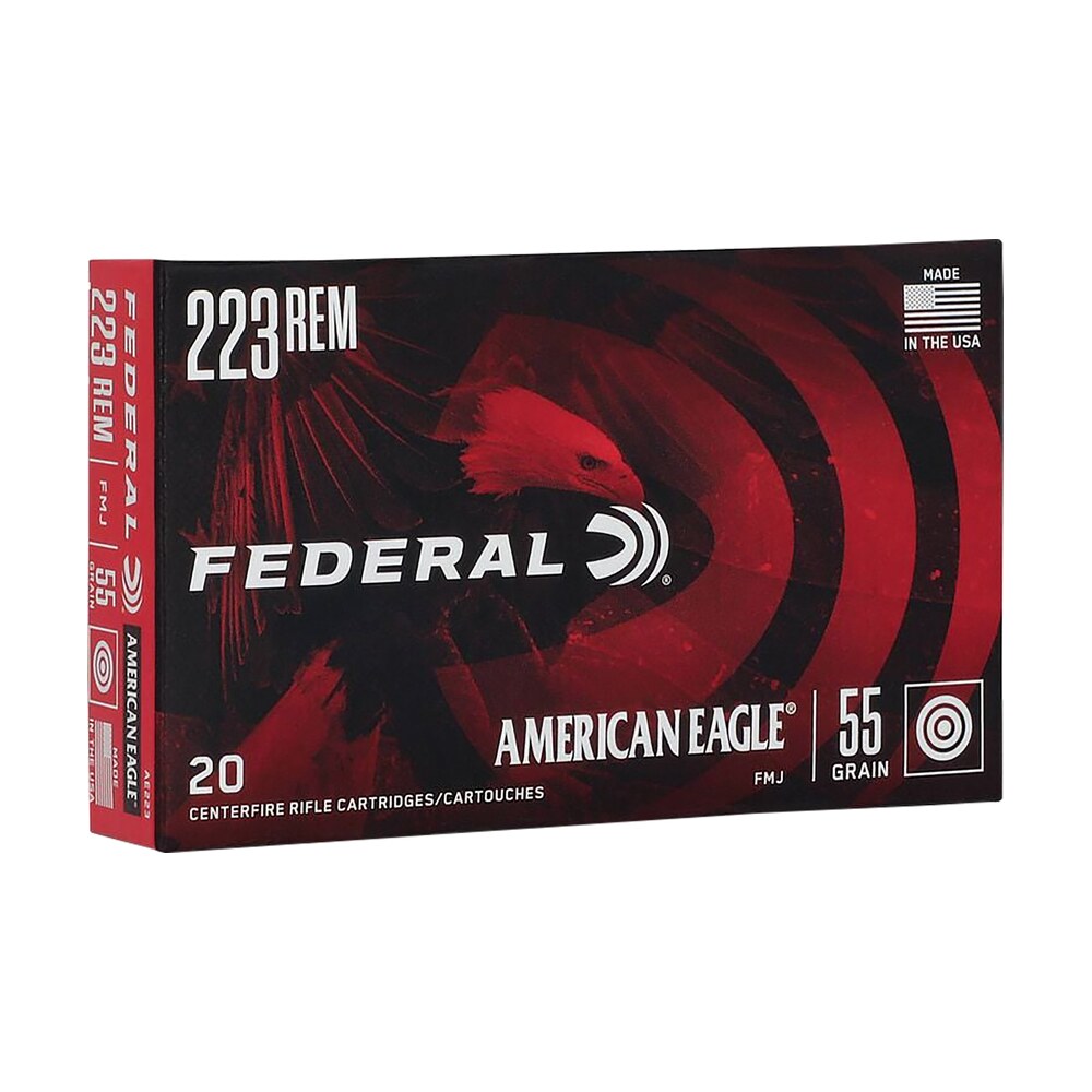 federal ae223 american eagle rifle 223rem 55gr full metal jacket boat tail 20 per box/25 case Federal AE223 American Eagle Rifle 223Rem 55gr Full Metal Jacket Boat Tail 20 Per Box/25 Case Sports South item 65968