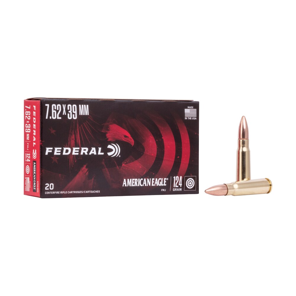 federal a76239a american eagle rifle 7.62x39mm 124gr full metal jacket 20 per box/25 case Federal A76239A American Eagle Rifle 7.62x39mm 124gr Full Metal Jacket 20 Per Box/25 Case Sports South item 65969