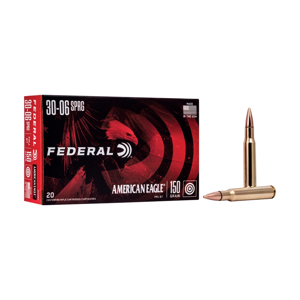 federal ae3006n american eagle rifle 30 06springfield 150gr full metal jacket boat tail 20 per box/25 case Federal AE3006N American Eagle Rifle 30-06Springfield 150gr Full Metal Jacket Boat Tail 20 Per Sports South item 65971