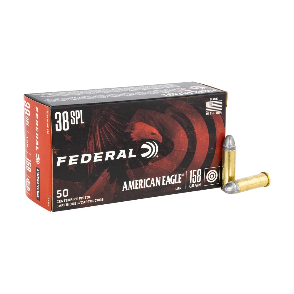 federal ae38b american eagle handgun 38special 158gr lead round nose 50 per box/20 case Federal AE38B American Eagle Handgun 38Special 158gr Lead Round Nose 50 Per Box/20 Case Sports South item 65985