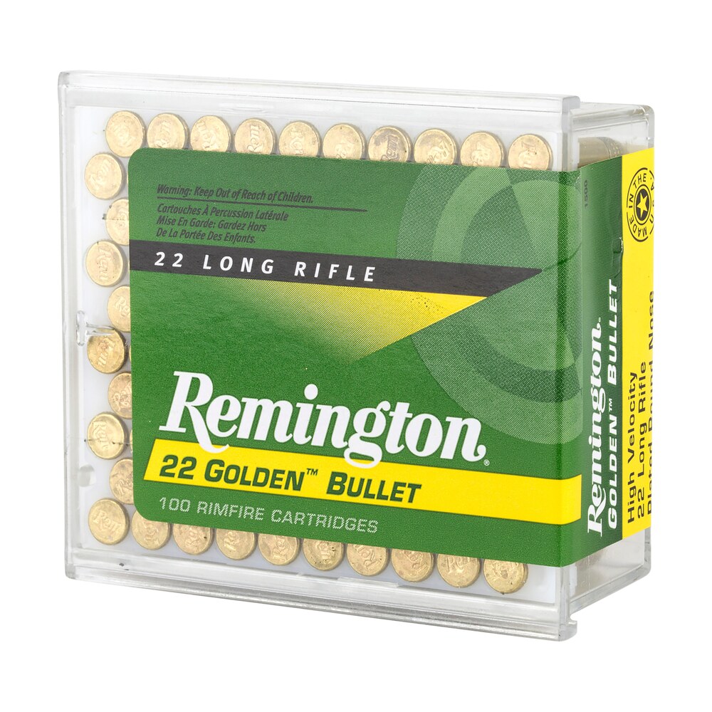 remington ammunition 21276 golden bullet 22lr 40gr plated lead round nose 100 per box/50 case Remington Ammunition 21276 Golden Bullet 22LR 40gr Plated Lead Round Nose 100 Per Box/50 Case Sports South item 66127