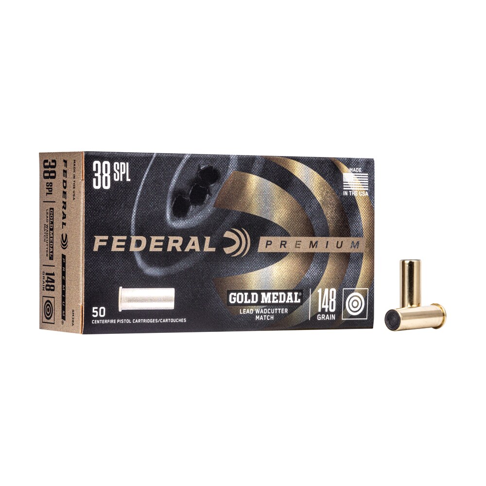 federal gm38a premium gold medal 38special 148gr lead wadcutter 50 per box/20 case Federal GM38A Premium Gold Medal 38Special 148gr Lead Wadcutter 50 Per Box/20 Case Sports South item 67124