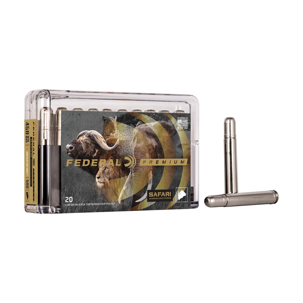federal p458t2 premium safari cape shok 458winmag 500gr trophy bonded bear claw 20 per box/10 case Federal P458T2 Premium Safari Cape-Shok 458WinMag 500gr Trophy Bonded Bear Claw 20 Per Box/10 Sports South item 67149