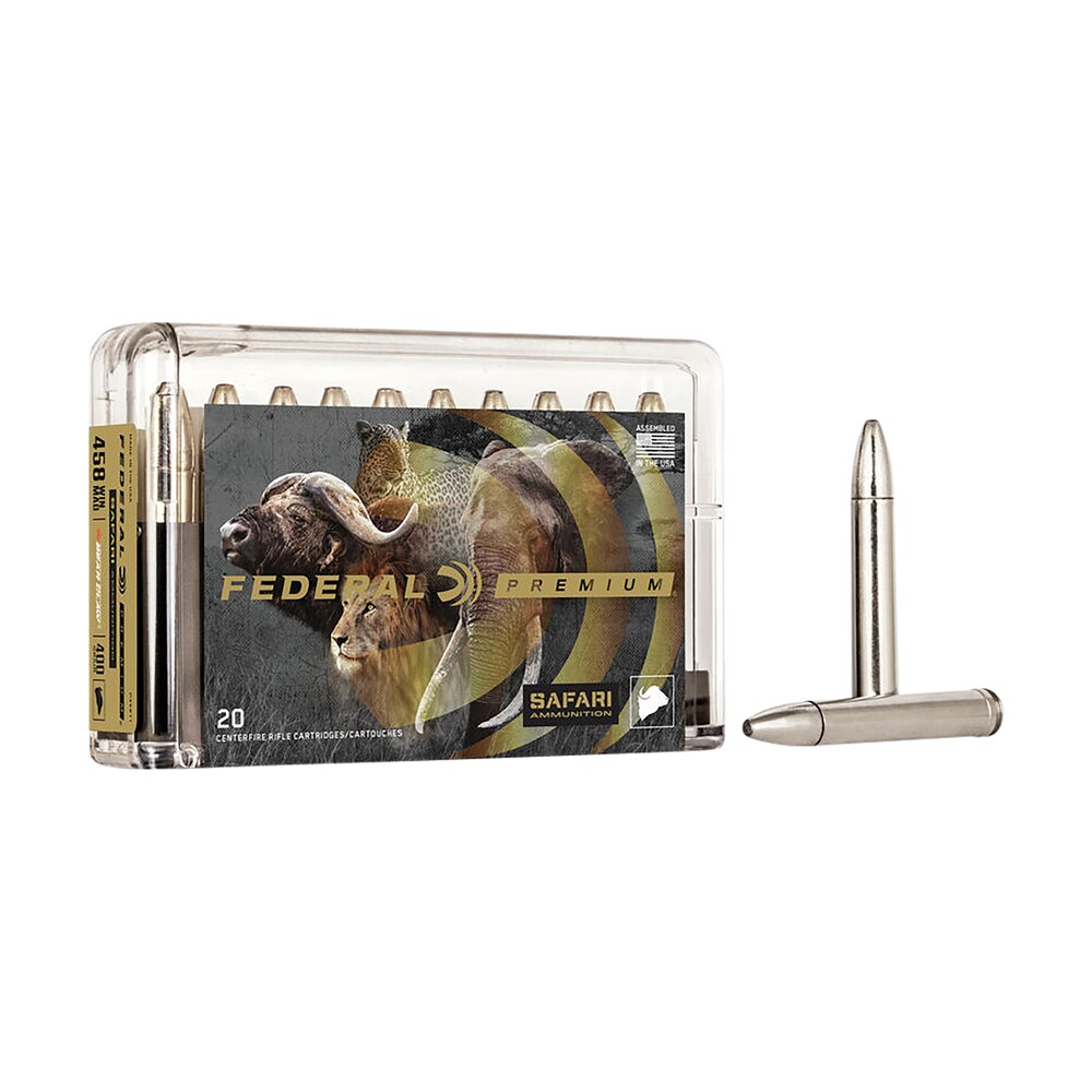 federal p458t1 premium safari cape shok 458winmag 400gr trophy bonded bear claw 20 per box/10 case Federal P458T1 Premium Safari Cape-Shok 458WinMag 400gr Trophy Bonded Bear Claw 20 Per Box/10 Sports South item 67150