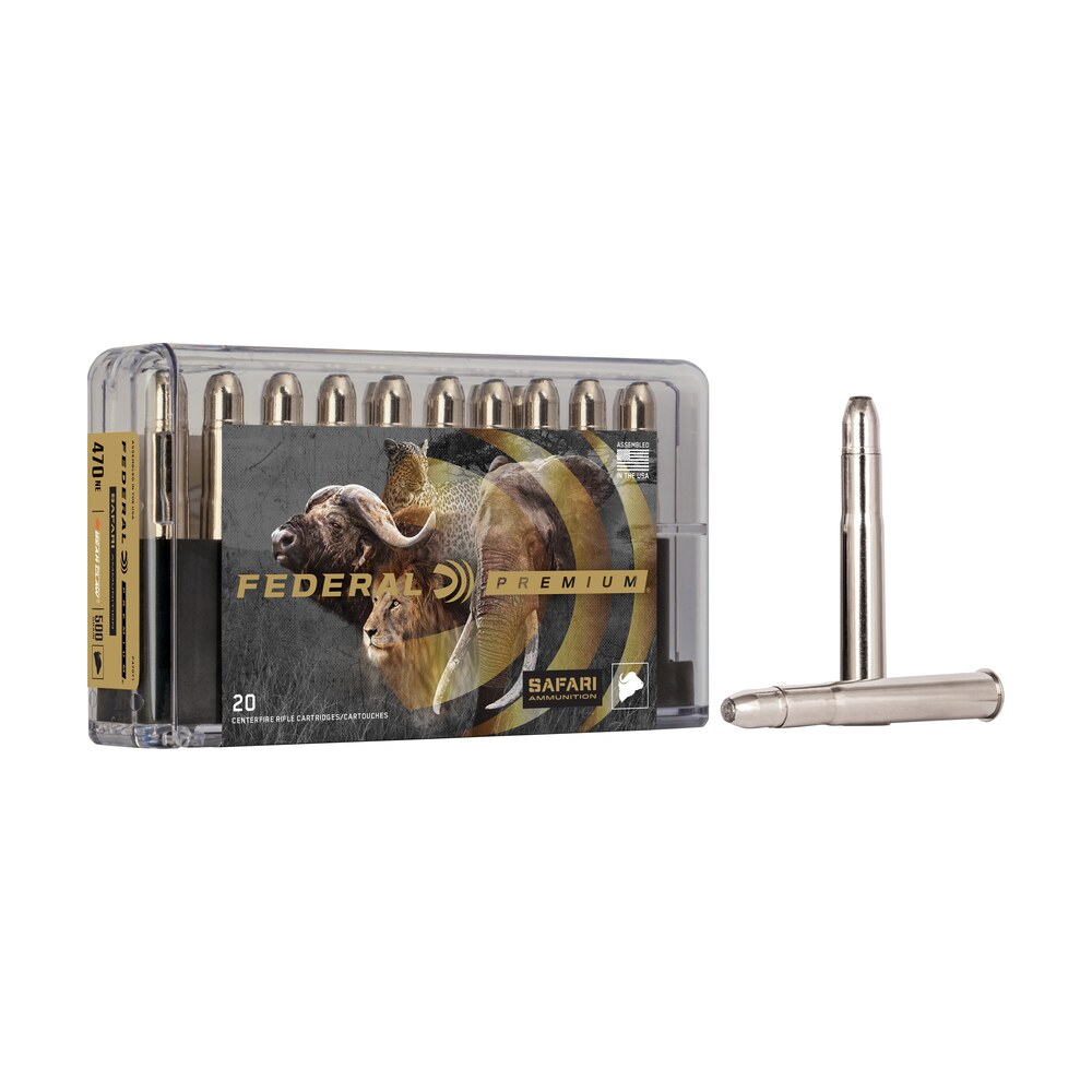 federal p470t1 premium safari cape shok 470nitroexpress 500gr trophy bonded bear claw 20 per box/10 case Federal P470T1 Premium Safari Cape-Shok 470NitroExpress 500gr Trophy Bonded Bear Claw 20 Per Sports South item 67155