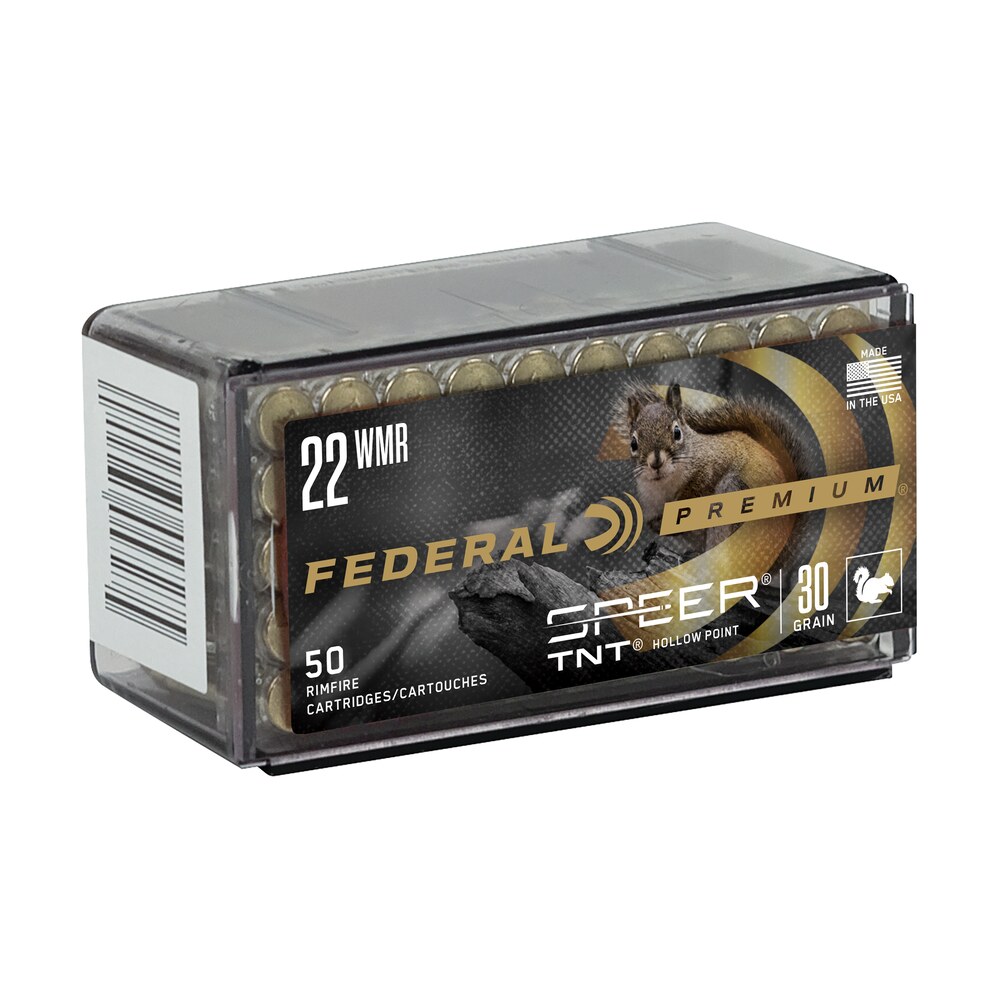 federal p765 premium varmint & predator 22wmr 30gr speer tnt hollow point 50 per box/60 case Federal P765 Premium Varmint & Predator 22WMR 30gr Speer TNT Hollow Point 50 Per Box/60 Sports South item 67289