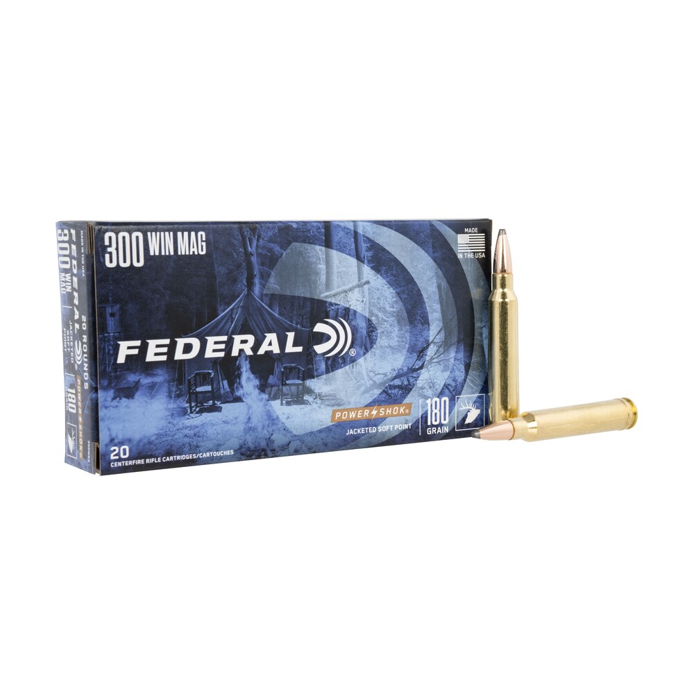 federal 300wbs power shok 300winmag 180gr jacketed soft point 20 per box/10 case Federal 300WBS Power-Shok 300WinMag 180gr Jacketed Soft Point 20 Per Box/10 Case Sports South item 67301