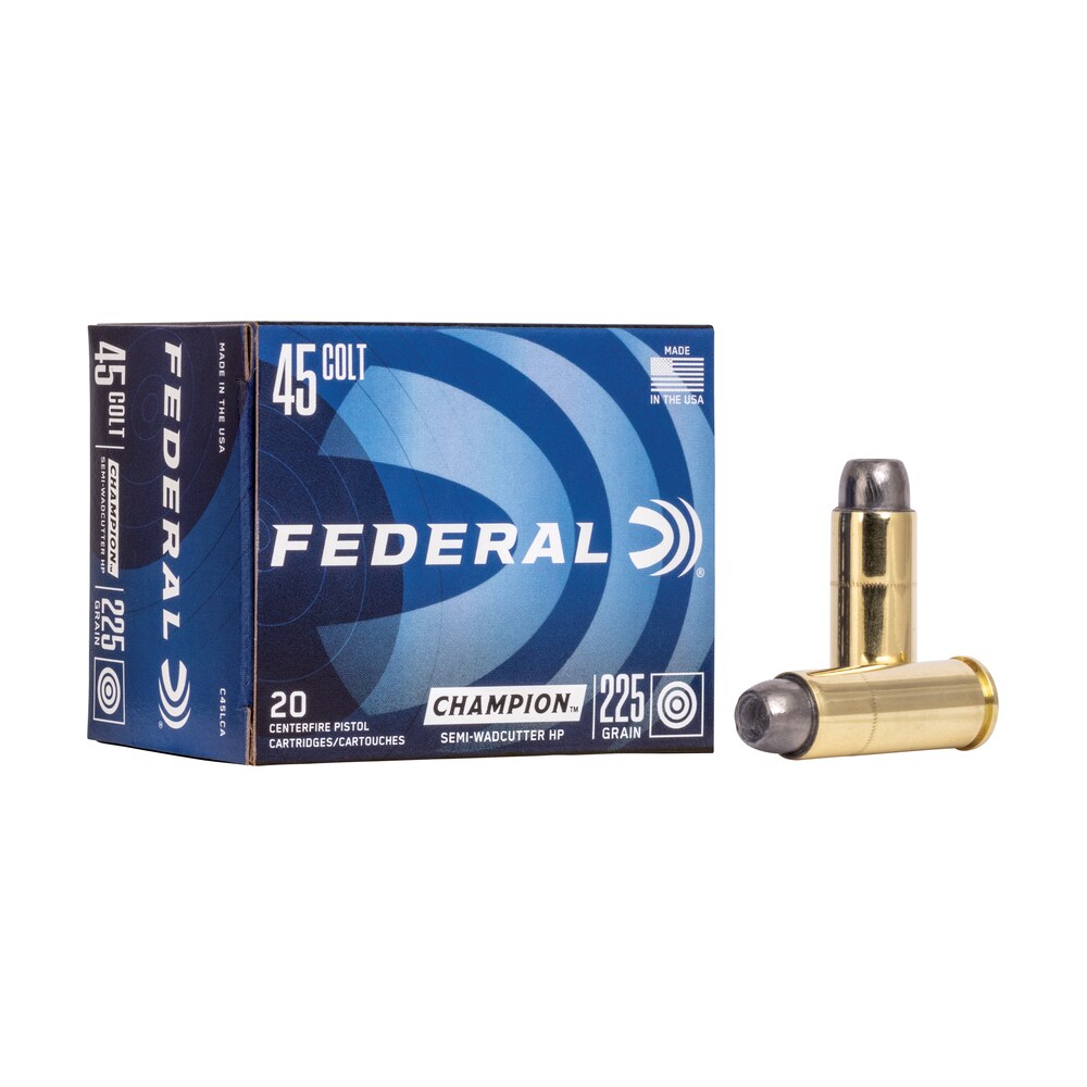 federal c45lca champion training 45colt 225gr semi wadcutter hollow point 20 per box/25 case Federal C45LCA Champion Training 45Colt 225gr Semi Wadcutter Hollow Point 20 Per Box/25 Case Sports South item 67381