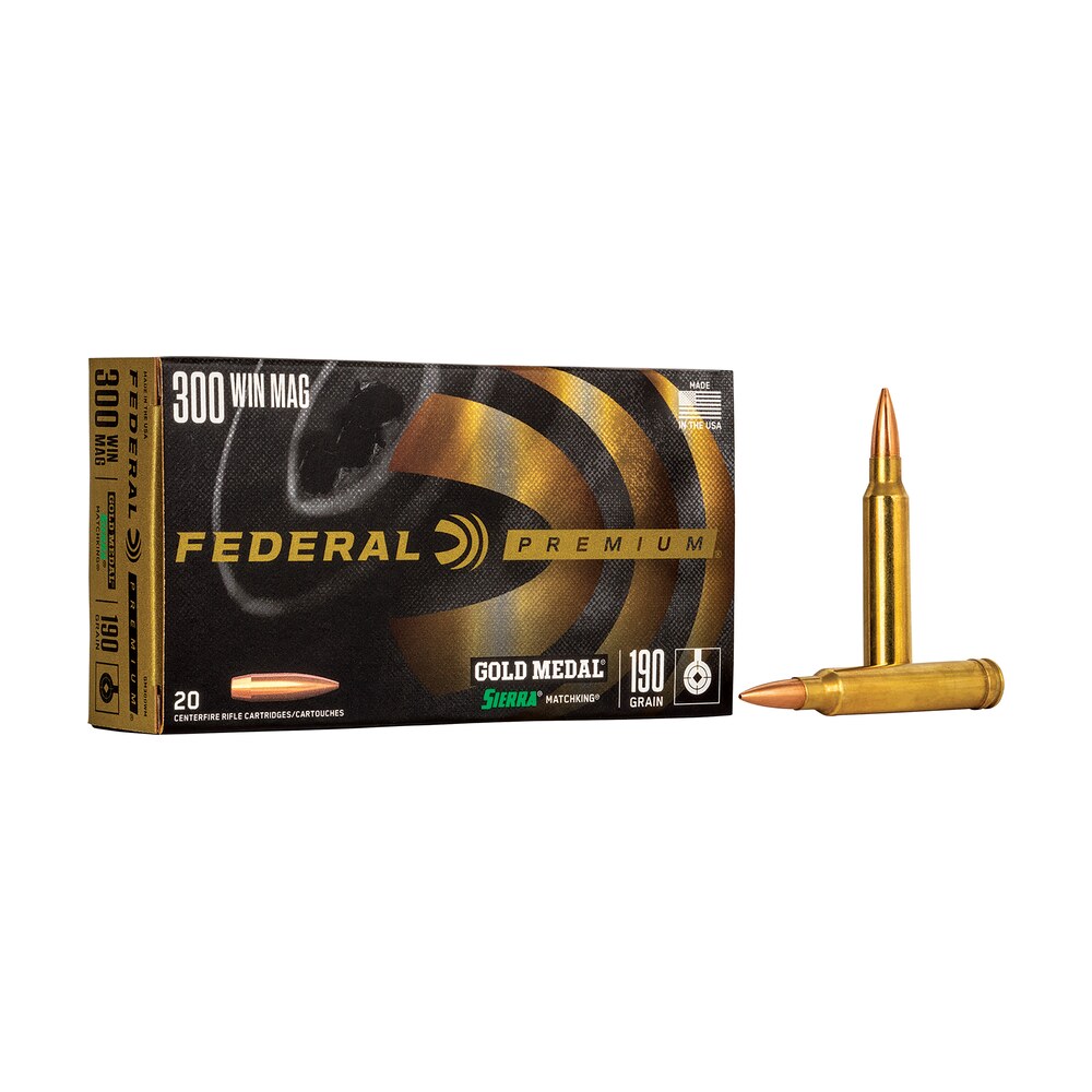 federal gm300wm premium gold medal 300winmag 190gr sierra matchking bthp 20 per box/10 case Federal GM300WM Premium Gold Medal 300WinMag 190gr Sierra MatchKing BTHP 20 Per Box/10 Case Sports South item 67463