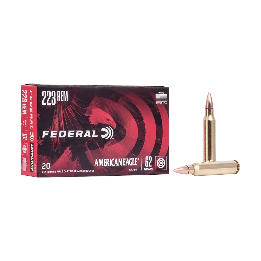 federal ae223n american eagle rifle 223rem 62gr full metal jacket boat tail 20 per box/25 case Federal AE223N American Eagle Rifle 223Rem 62gr Full Metal Jacket Boat Tail 20 Per Box/25 Case Sports South item 67709