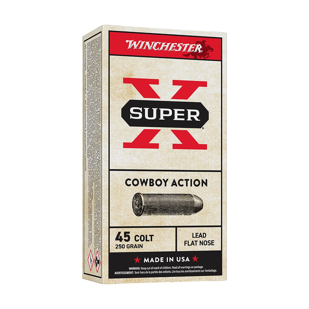 winchester ammo usa45cb super x cowboy action 45colt 250gr lead flat nose 50 per box/10 case Winchester Ammo USA45CB Super X Cowboy Sports South item 67991