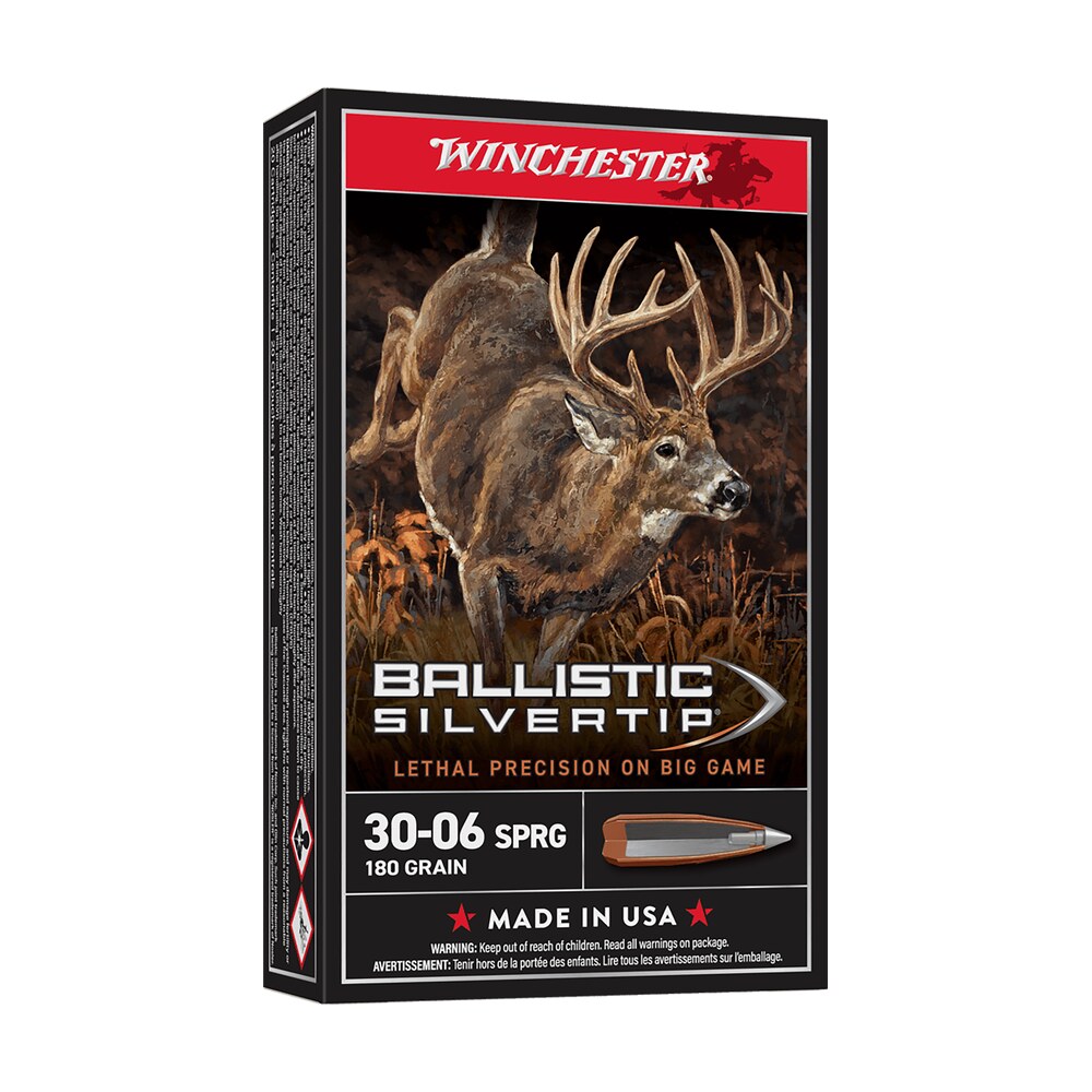 winchester ammo sbst3006b ballistic silvertip 30 06springfield 180gr rapid controlled expansion polymer tip 20 per box/10 case Winchester Ammo SBST3006B Ballistic Silvertip 30-06Springfield 180gr Rapid Controlled Expansion Sports South item 68061