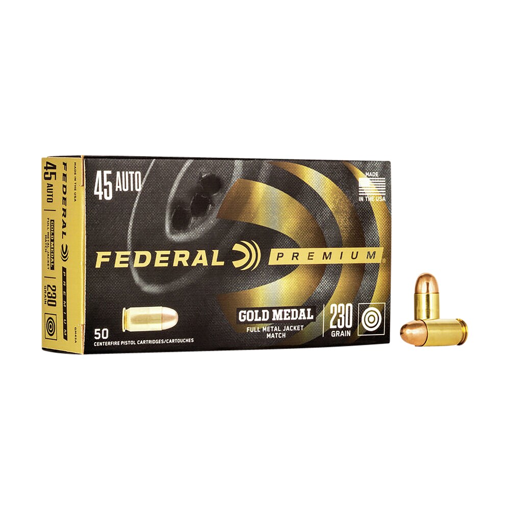 federal gm45a premium gold medal 45acp 230gr full metal jacket 50 per box/20 case Federal GM45A Premium Gold Medal 45ACP 230gr Full Metal Jacket 50 Per Box/20 Case Sports South item 68276