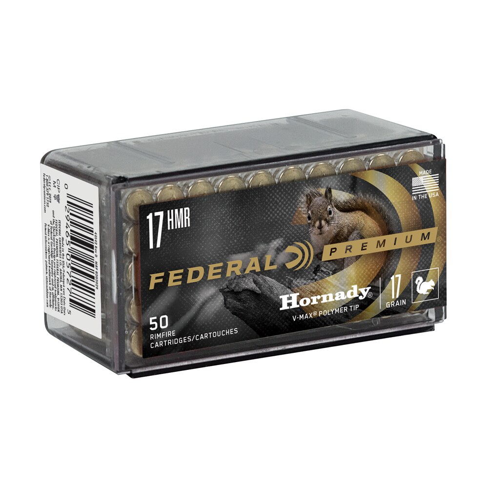 federal p771 premium varmint & predator 17hmr 17gr hornady v max 50 per box/60 case Federal P771 Premium Varmint & Predator 17HMR 17gr Hornady V-Max 50 Per Box/60 Case Sports South item 68472