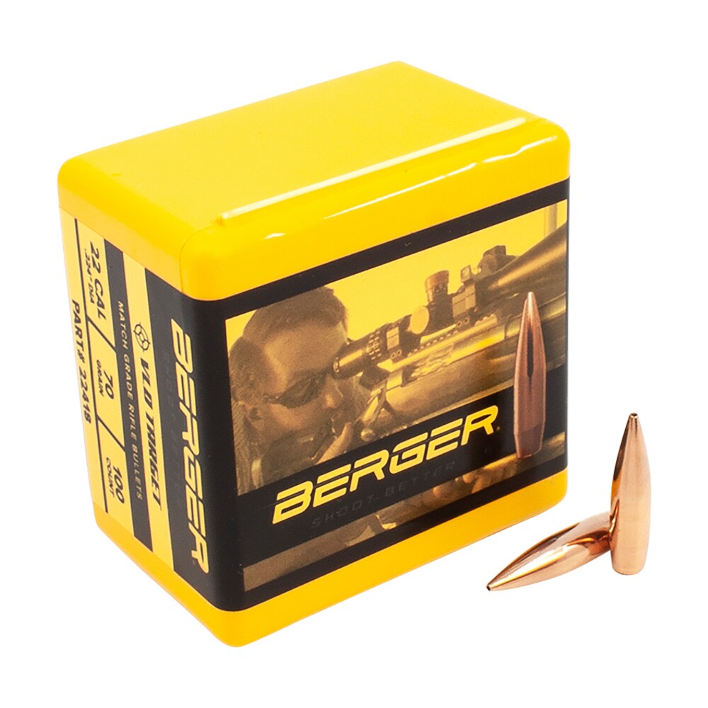 berger bullets 22418 vld target long range 22cal 70gr 100/box Berger Bullets 22418 VLD Target Long Range 22Cal 70gr 100/Box Sports South item 69001