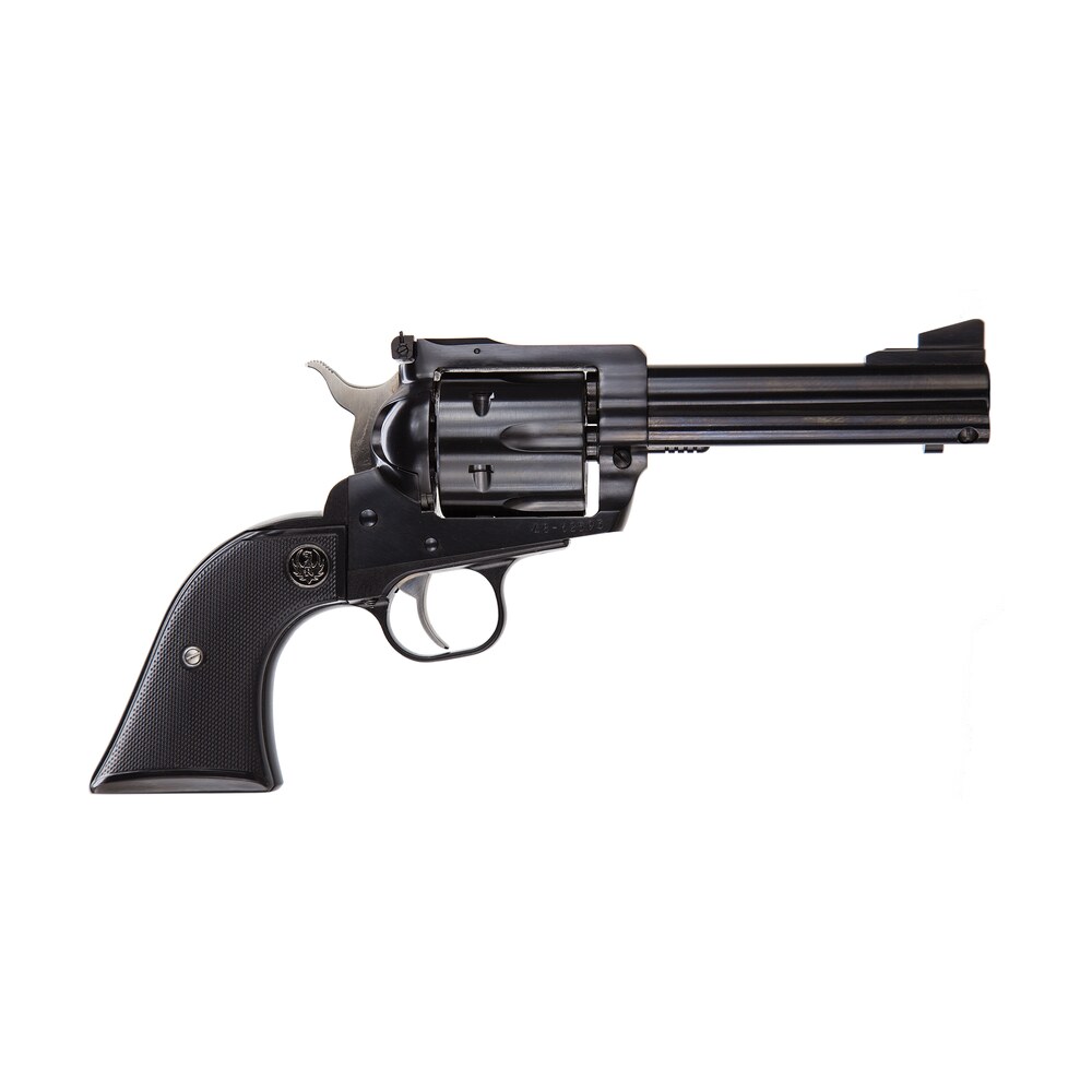 ruger 0446 blackhawk convertible 45 acp/45 colt (long colt) 6rd 4.63" blued alloy steel barrel, cylinder & frame, black checkered rubber grip, transfer bar safety, exposed hammer Ruger 0446 Blackhawk Convertible 45 ACP/45 Colt (Long Colt) 6rd 4.63" Blued Alloy Steel Sports South item 70175
