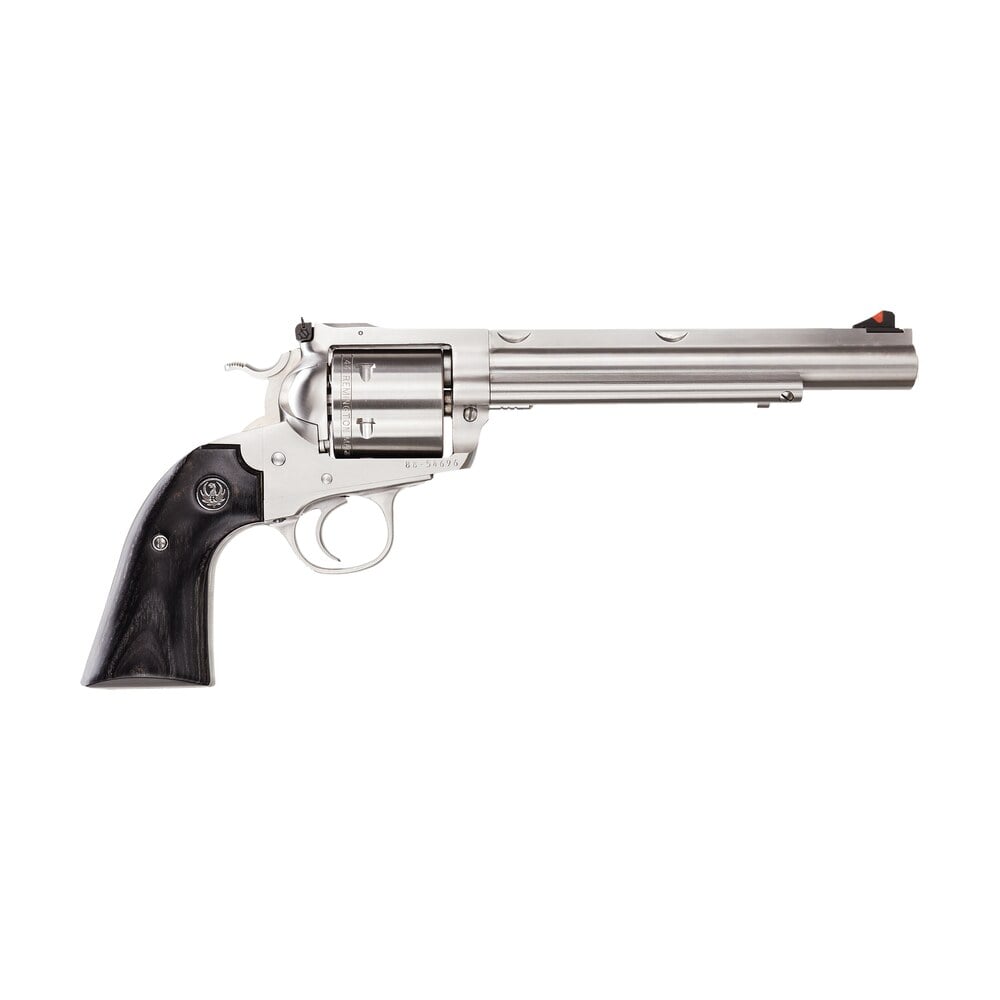 ruger 0862 super blackhawk hunter large frame 44 rem mag/44 special 6rd 7.50" satin stainless w/integral mount barrel, cylinder & frame, bisley black laminate grip, transfer bar safety Ruger 0862 Super Blackhawk Hunter Large Frame 44 Rem Mag/44 Special 6rd 7.50" Satin Stainless Sports South item 70678