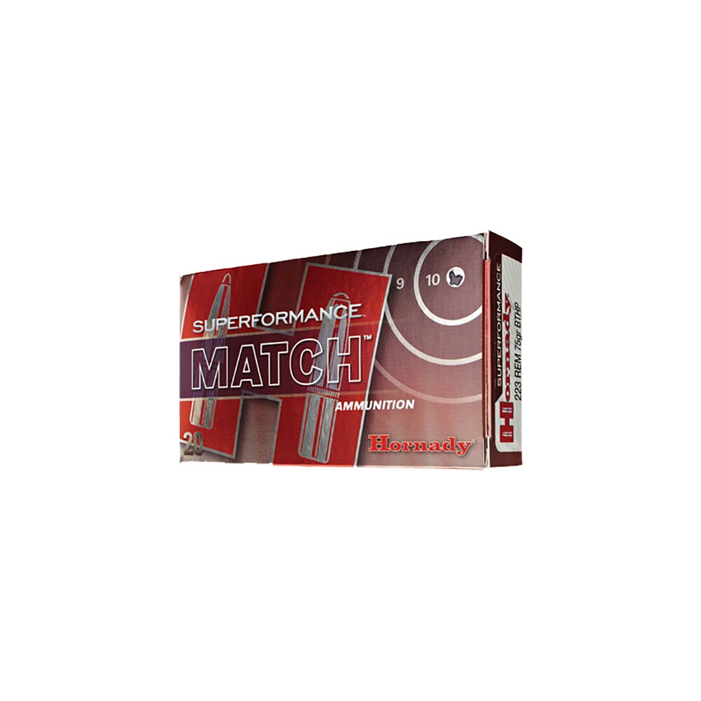 hornady 80264 superformance match 223rem 75gr boat tail hollow point 20 per box/10 case Hornady 80264 Superformance Match 223Rem 75gr Boat Tail Hollow Point 20 Per Box/10 Case Sports South item 70723