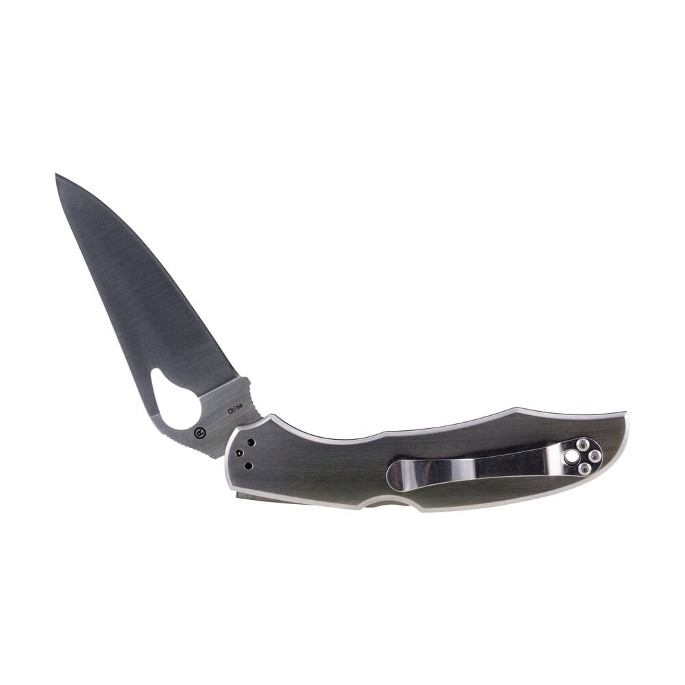 spyderco by03p2 byrd cara cara 2 3.75" folding spear point plain 8cr13mov ss blade stainless steel handle includes pocket clip Spyderco BY03P2 Byrd Cara Cara 2 3.75" Folding Spear Point Plain 8Cr13MoV SS Blade Stainless Sports South item 70766