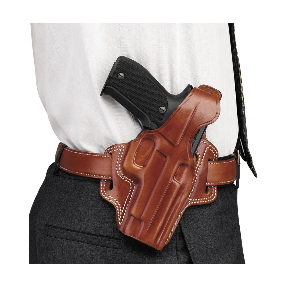 galco fl118 fletch owb tan leather belt slide fits ruger sp101 fits colt detective special right hand Galco FL118 Fletch OWB Tan Leather Belt Slide Sports South item 71671