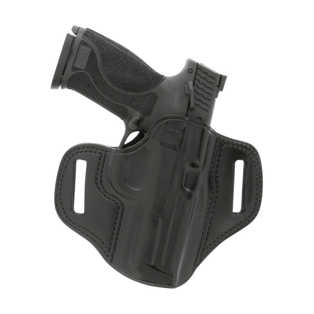 galco cm224b combat master owb black leather belt slide compatible w/ruger security 9/glock 17/glock 22 gen2 5 belt 1.75" wide right hand Galco CM224B Combat Master OWB Black Leather Belt Slide Compatible Sports South item 71821