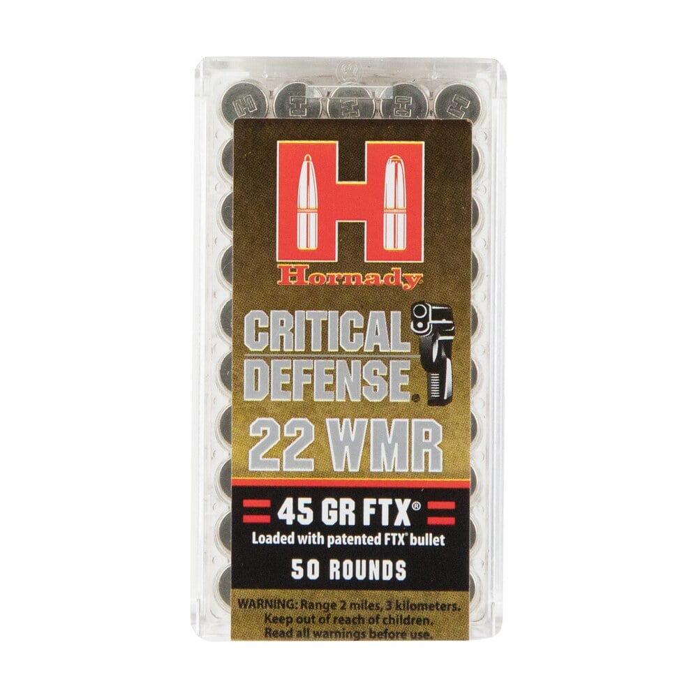 hornady 83200 critical defense 22 wmr 45 gr flex tip expanding 50 per box/ 40 case Hornady 83200 Critical Defense 22 WMR 45 gr Flex Tip eXpanding 50 Per Box/ 40 Case Sports South item 72055