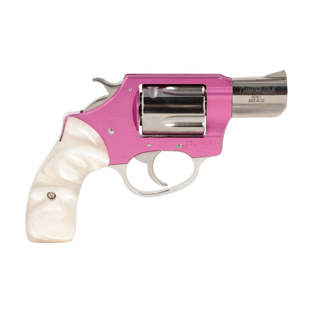charter arms 53839 undercover lite chic lady small 38 special 5 shot 2" high polished stainless steel barrel & cylinder, pink aluminum frame, pearl grip, exposed hammer Charter Arms 53839 Undercover Lite Chic Lady Small 38 Special 5 Shot 2" High Polished Stainless Sports South item 72296