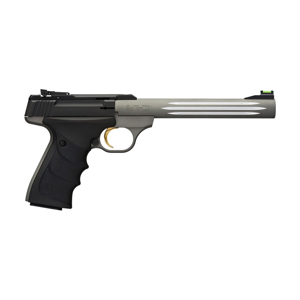 browning 051462490 buck mark lite *ca compliant 22 lr 10+1 7.25" matte gray fluted barrel, matte black serrated steel slide, matte gray aluminum frame, black ultragrip rx grips Browning 051462490 Buck Mark Lite *CA Compliant 22 LR 10+1 7.25" Matte Gray Fluted Sports South item 72573