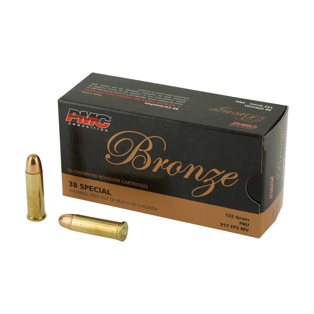 pmc 38g bronze 38special 132gr full metal jacket 50 per box/20 case PMC 38G Bronze 38Special 132gr Full Metal Jacket 50 Per Box/20 Case Sports South item 74009