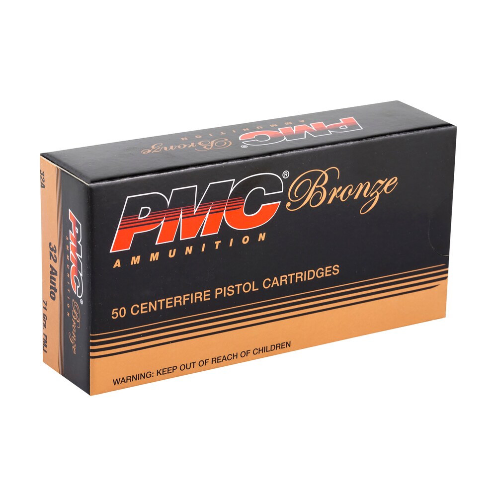 pmc 32a bronze 32acp 71gr full metal jacket 50 per box/20 case PMC 32A Bronze 32ACP 71gr Full Metal Jacket 50 Per Box/20 Case Sports South item 74055