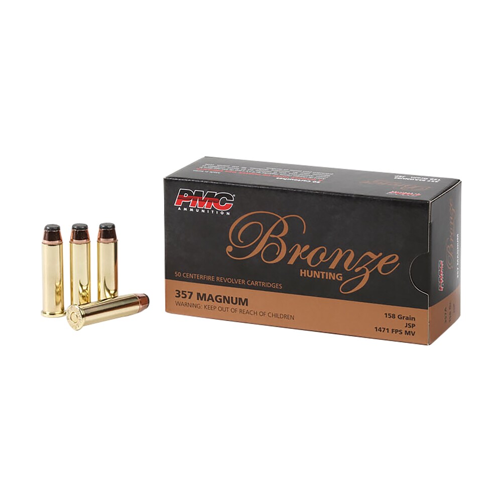 pmc 357a bronze 357mag 158gr jacketed soft point 50 per box/20 case PMC 357A Bronze 357Mag 158gr Jacketed Soft Point 50 Per Box/20 Case Sports South item 74060