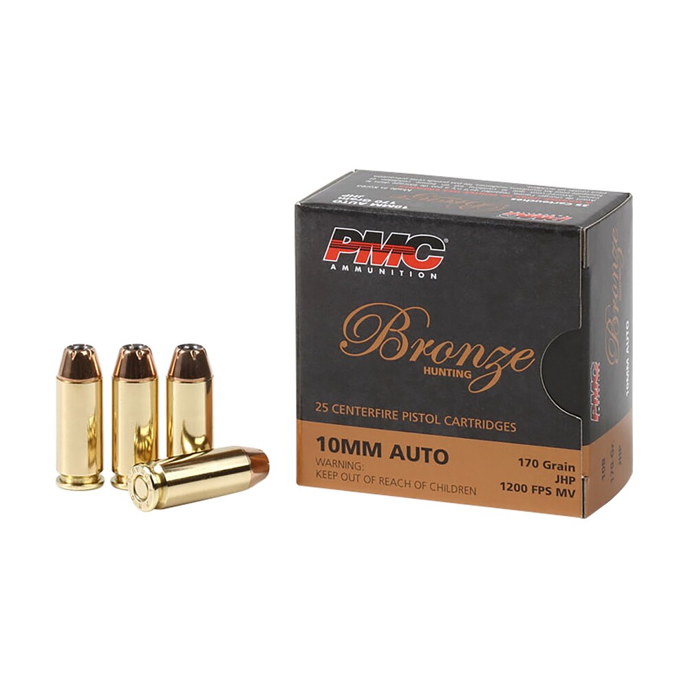 pmc 10b bronze 10mmauto 170gr jacketed hollow point 25 per box/20 case PMC 10B Bronze 10mmAuto 170gr Jacketed Hollow Point 25 Per Box/20 Case Sports South item 74096