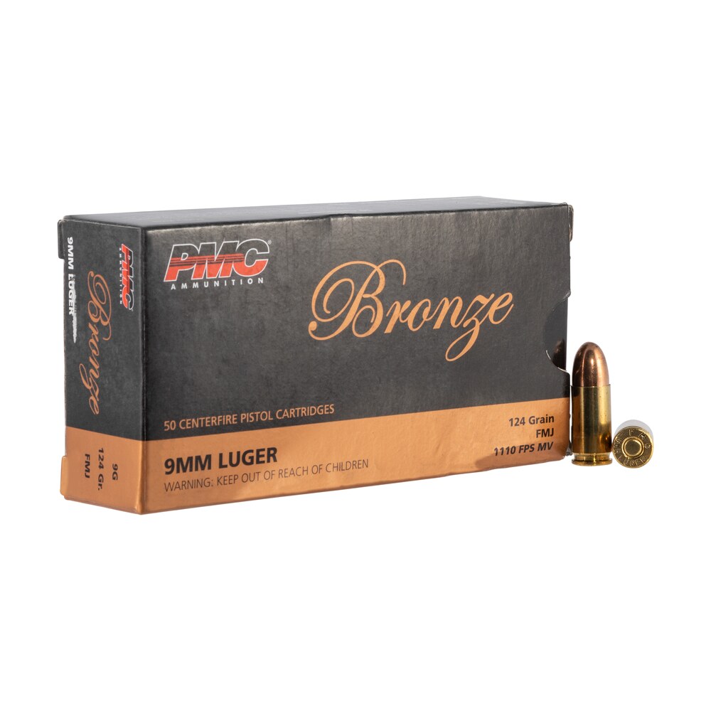 pmc 9g bronze 9mmluger 124gr full metal jacket 50 per box/20 case PMC 9G Bronze 9mmLuger 124gr Full Metal Jacket 50 Per Box/20 Case Sports South item 74129