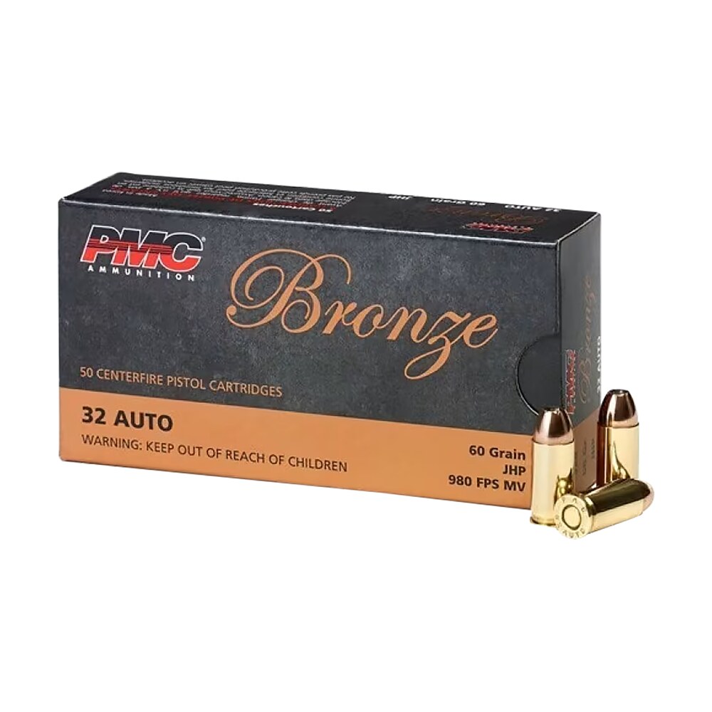 pmc 32b bronze 32acp 60gr jacketed hollow point 50 per box/20 case PMC 32B Bronze 32ACP 60gr Jacketed Hollow Point 50 Per Box/20 Case Sports South item 74192