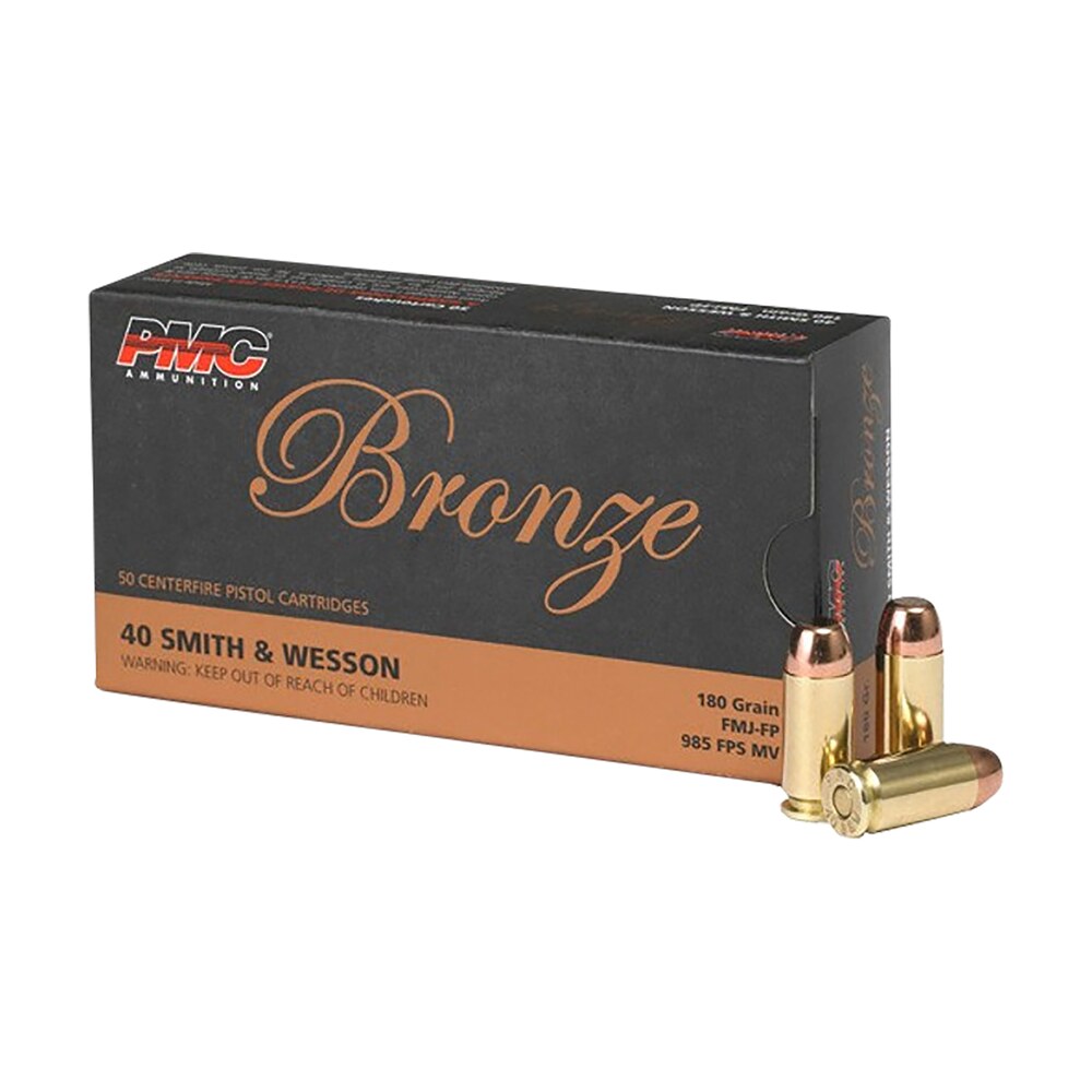 pmc 40e bronze 40s&w 180gr full metal jacket flat point 50 per box/20 case PMC 40E Bronze 40S&W 180gr Full Metal Jacket Flat Point 50 Per Box/20 Case Sports South item 74198