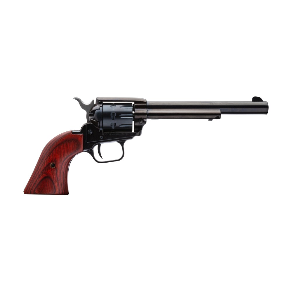 heritage mfg rr22999mb6 rough rider 22 lr 22 wmr 9 shot, 6.50" black steel barrel, black zinc alloy frame, black cylinder, cocobolo grip, hammer/thumb safety, exposed hammer Heritage Mfg RR22999MB6 Rough Rider 22 LR 22 WMR 9 Shot, 6.50" Black Steel Sports South item 74603