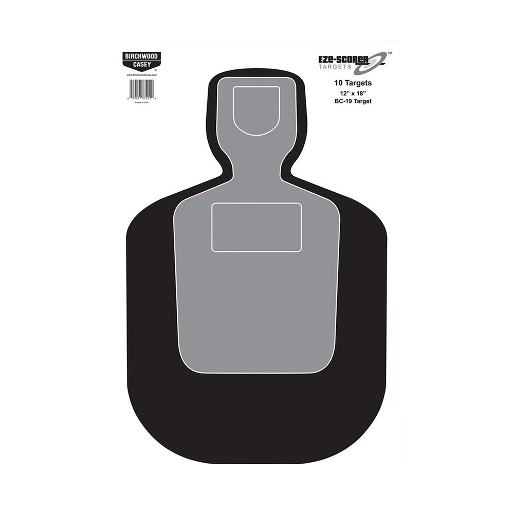 birchwood casey 37201 eze scorer bc 19 silhouette paper hanging universal 12" x 18" black/gray/white 10 pk. Birchwood Casey 37201 EZE-Scorer BC-19 Silhouette Paper Hanging Universal 12" x 18" Sports South item 74838