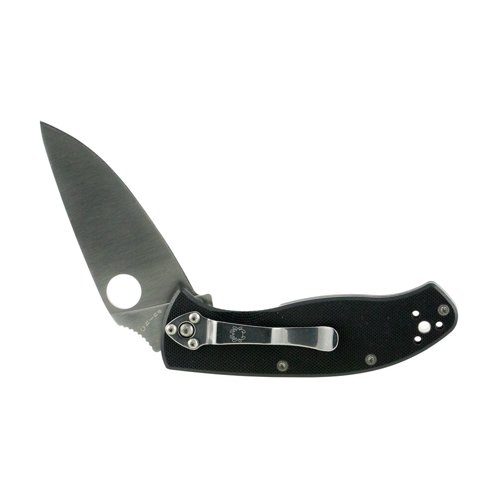 spyderco c122gp tenacious 3.39" folding drop point plain 8cr13mov ss blade black g10 handle includes pocket clip Spyderco C122GP Tenacious 3.39" Folding Drop Point Plain 8Cr13MoV SS Blade Black G10 Handle Sports South item 74848