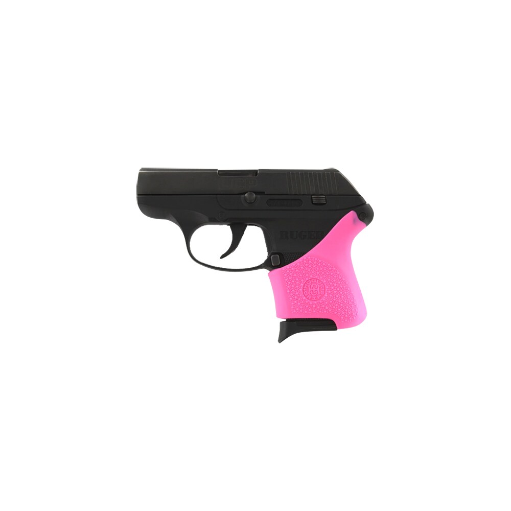 hogue 18107 handall hybrid grip sleeve made of rubber with textured pink finish for ruger lcp Hogue 18107 HandAll Hybrid Grip Sleeve made of Rubber Sports South item 75523